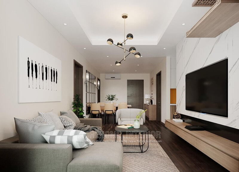 Bố trí nội thất chung cư hiện đại, khoa học, nội thất tối giản tập trung vào công năng sử dụng tạo nên tự tiện nghi nhất cho gia chủ trong căn hộ chung cư nhỏ Mẫu nội thất chung cư hiện đại